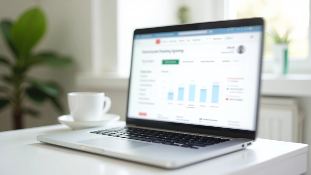 Počítač s aplikací pro správu spořicího účtu — snadná správa peněz