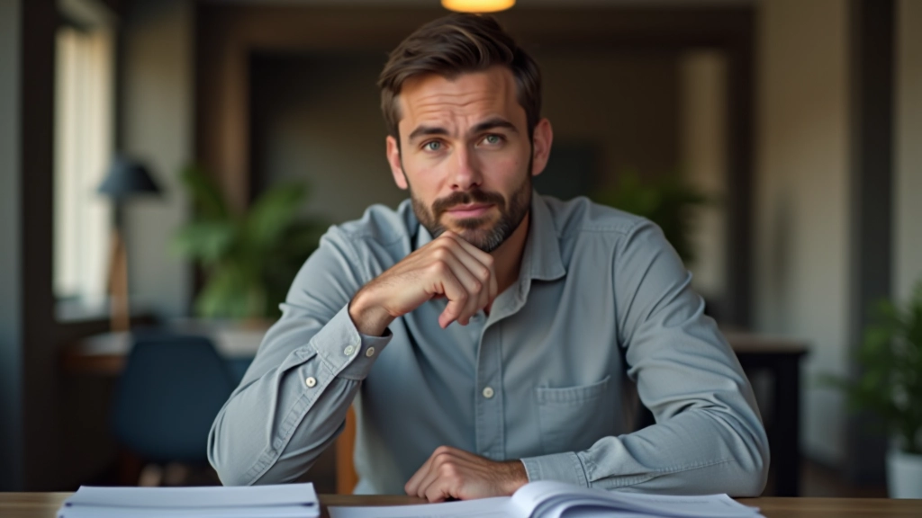 Člověk s tužkou přemýšlí nad listem papíru s čísly — plánování financí