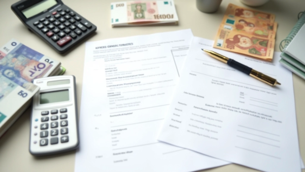 Finanční dokumenty s kalkulačkou a českými penízi na stole