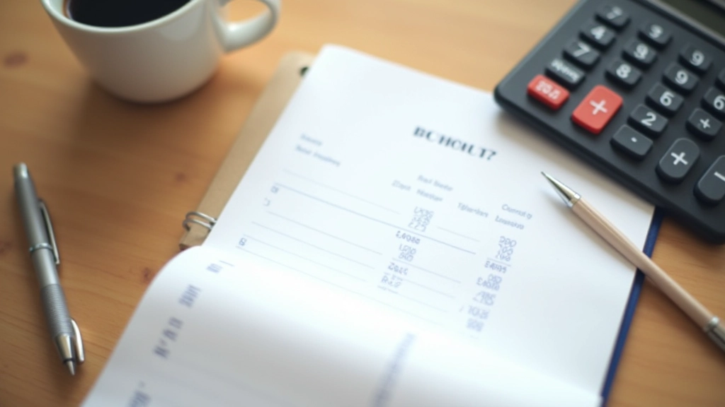 Tabulka v sešitě s řádky měsíčních výdajů — plánování rozpočtu