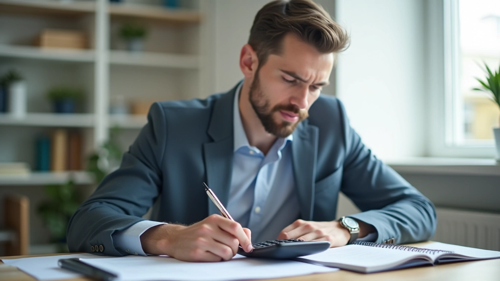 Osoba pracující s financemi a kalkulačkou — budování nouzového fondu